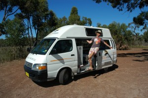 Chilling out in a travelwheels campervan for hire Australia wide