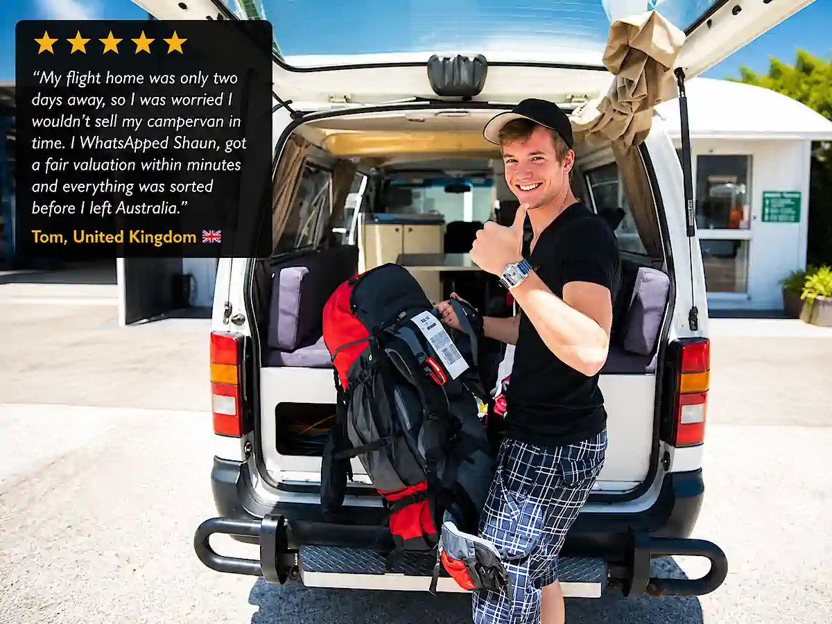 Travellers sold their camper to Travelwheels before leaving Australia with a quick valuation and same-day purchase.