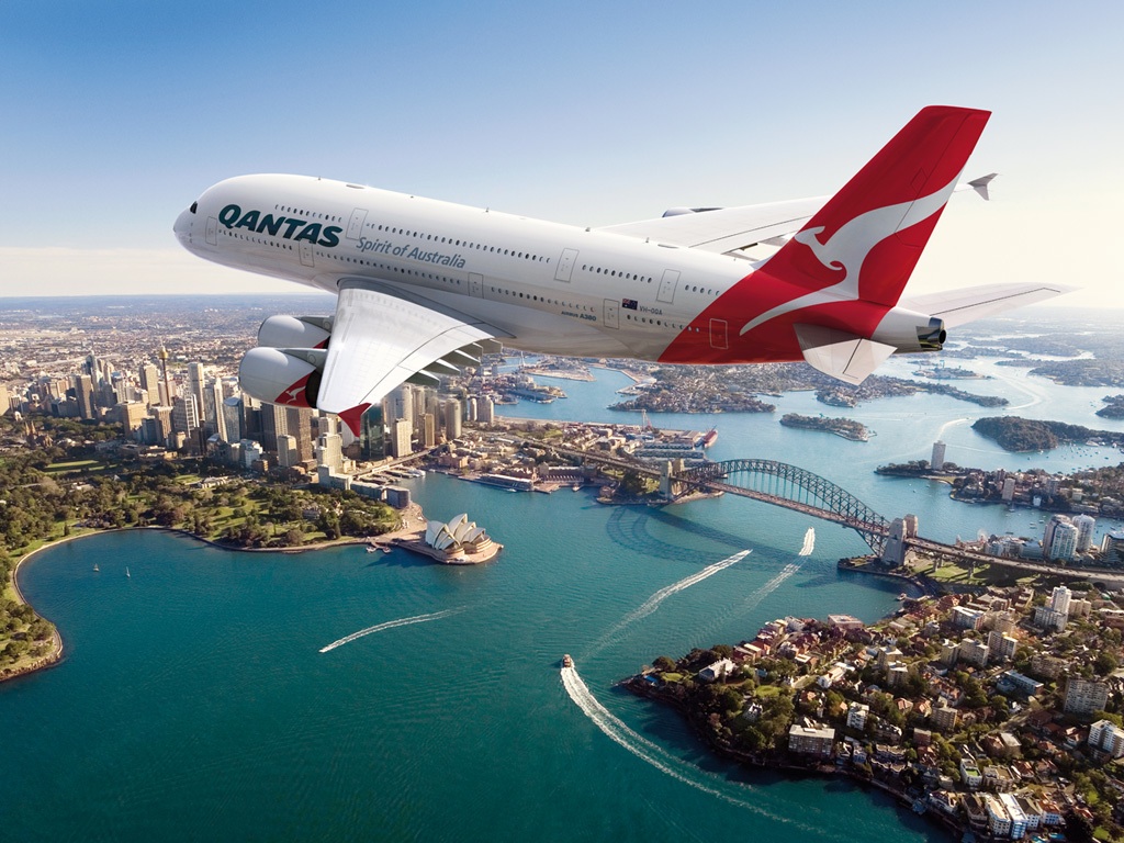 Qantas A380 above Sydney + Fly Drive Cairns Sydney Campervan Hire