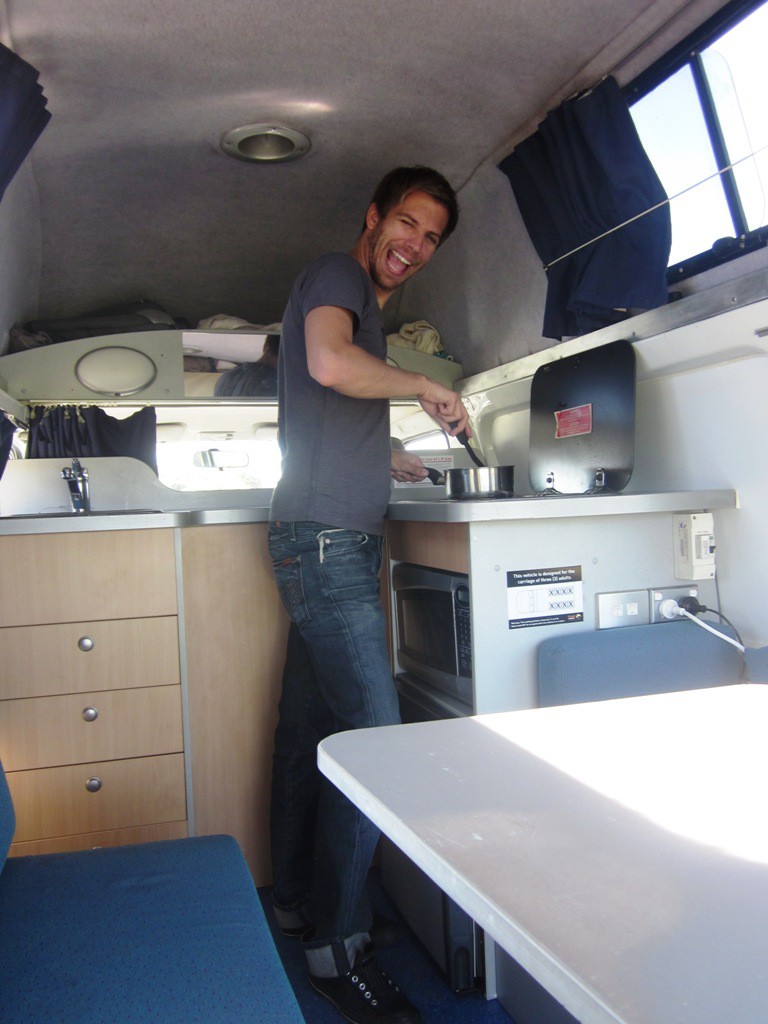 Cairns Camper van Hire 2-3 person campervan inside the kitchen area