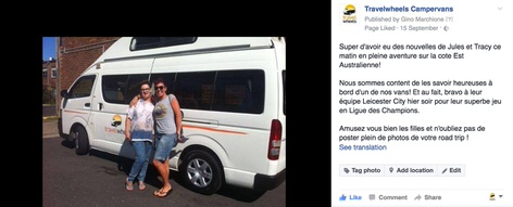 Travelwheels Camerprvan Hire review from French customers