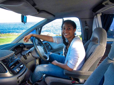 Toyota Tarago Campervan - view from drivers seat