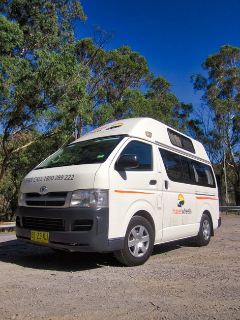 ex-hire toyota hiace campervan for sale - front view