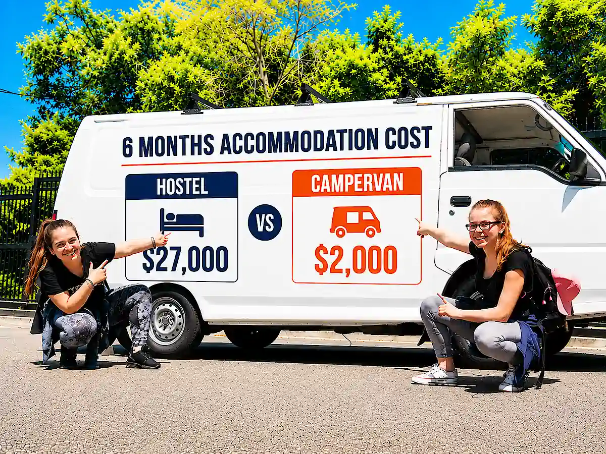 Budget campervan for sale compared with six months of hostel accommodation