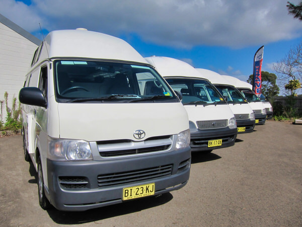 Range of Toyota Hiace Campervans for sale in Sydney