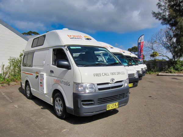 Used campervans for sale on display in Sydney