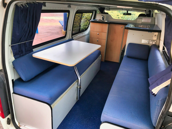 Toyota Hiace Campervan for sale - view from rear lounge area