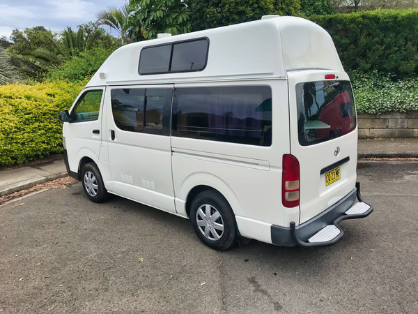 Toyota Hiace Ex-Hire Campervan - rear passenger side view