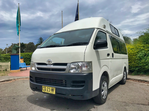 Toyota Hiace Ex-Hire Campervan - front passenger side view