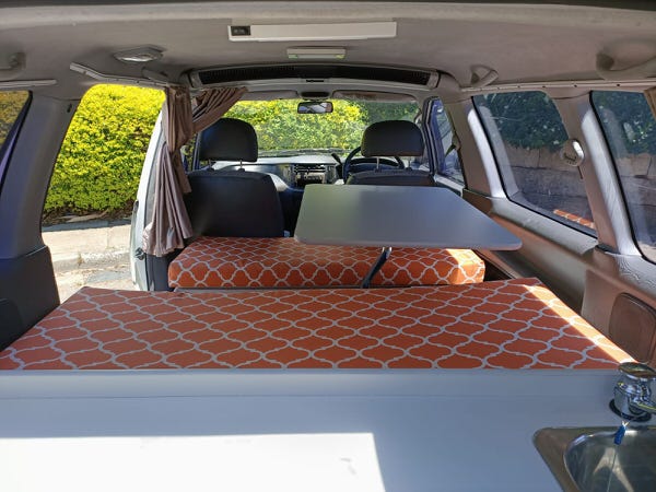 Toyota 2 Person automatic campervan lounge area