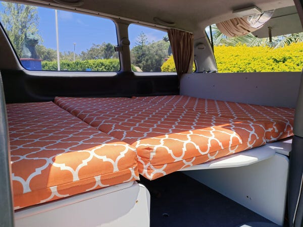 Double bed inside Toyota 2 Person campervan