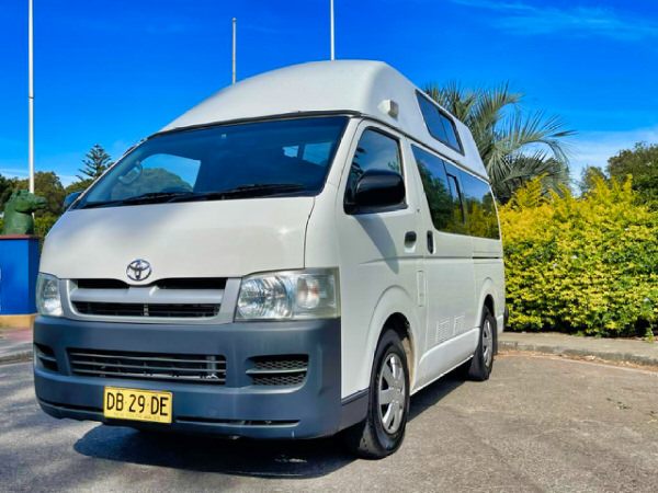 Toyota hiace campervan - front passenger side view image