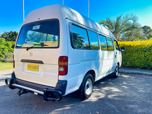 Toyota Hiace Campervan Conversion for sale - photo of rear of camper showing all the windows