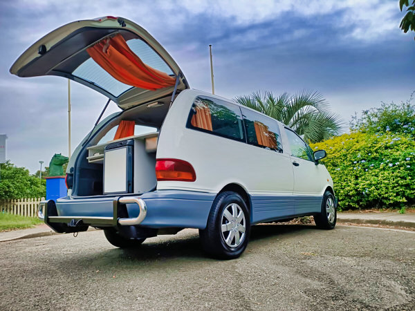Ex-hire used campervan for sale - photo showing the side rear drivers angle view