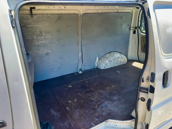 Toyota Hiace Campervan Project for sale - photo showing the handy side door and the floor in the back of the campervan