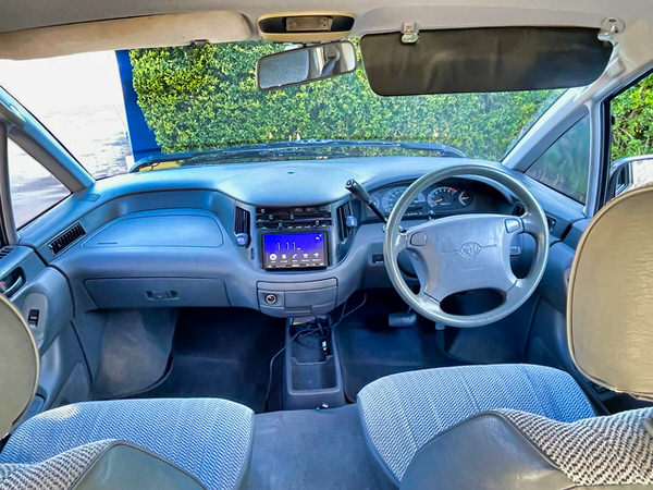 used toyota tarago campervans for sale - Automatic Model - photo showing the front area of the campervan with two comfortable seats