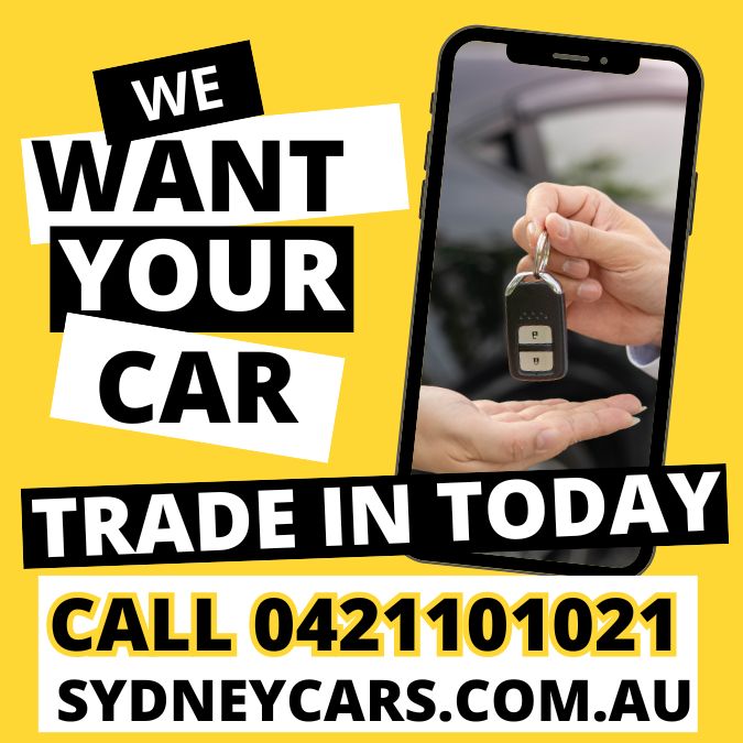Trade in your old car today - block letters mobile phone and car keys image mustard