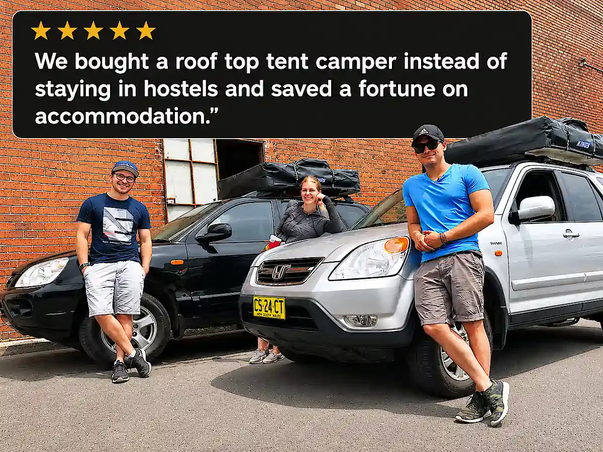 Roof Top Tent Camper for sale - photo of customer review who bought roof top tent 4x4s from Travelwheels Campervans and save loads of money on accomodation