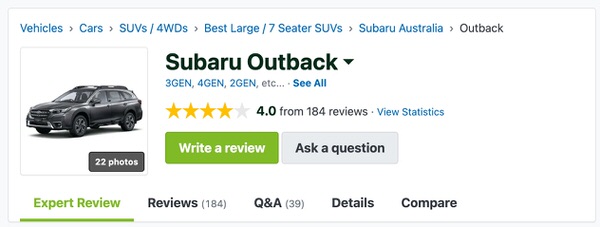 Used Subaru Outback Customer Reviews and Comments in Australia - source image - product-review-website-australia