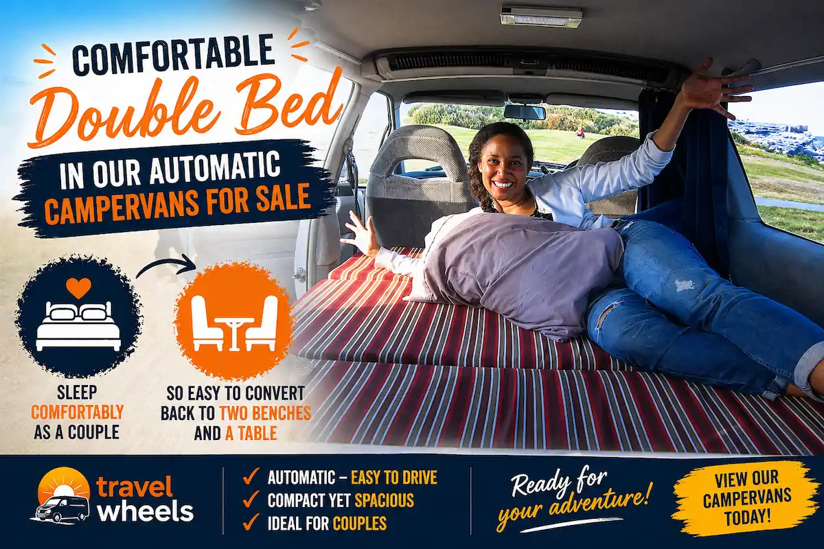 Double bed in back used automatic camperan for sale