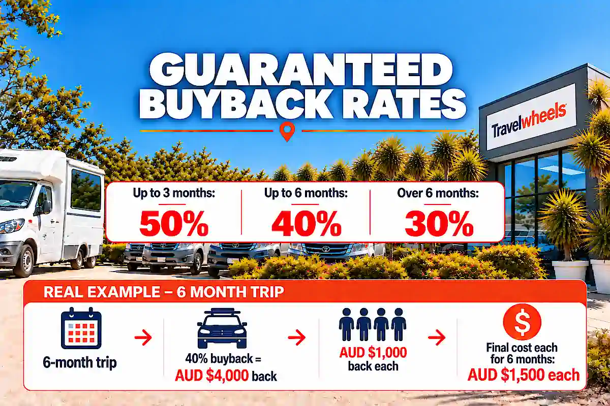 Travelwheels Guaranteed Buyback Rates for campervans and 4x4s in Sydney Australia