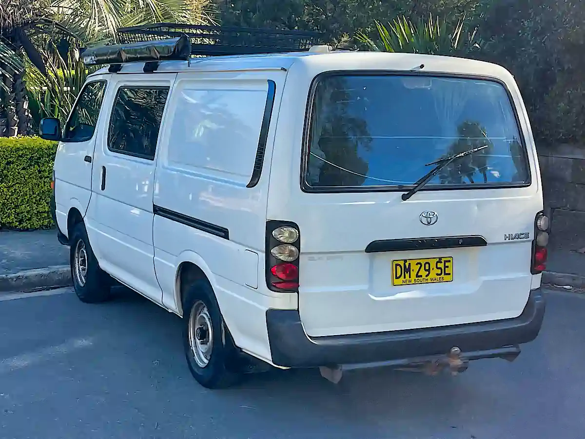 rear passenger side view of the campervan for sale