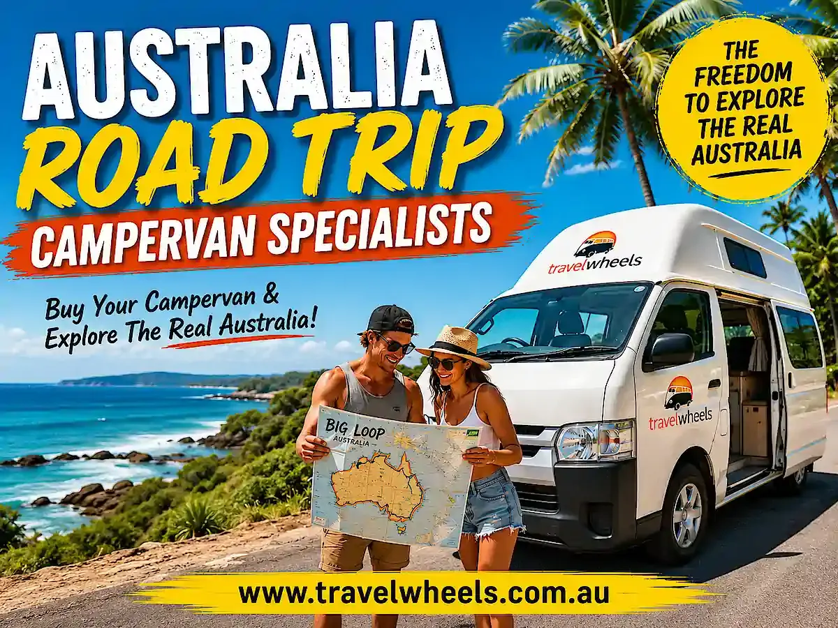 Australia Roadtrip Campervan specialists - Travelwheels sell campervans to do the big loop of Australia