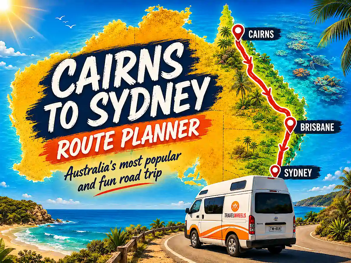 Cairns Sydney route planner map by Travelwheels Campervans