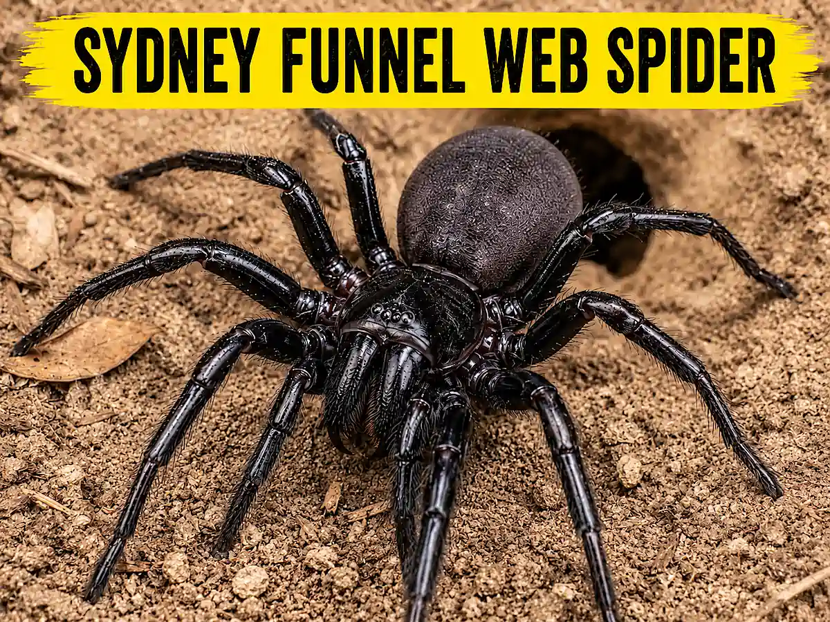 Dangerous Animals in Australia webpage - image of Sydney Funnel Web Spider!