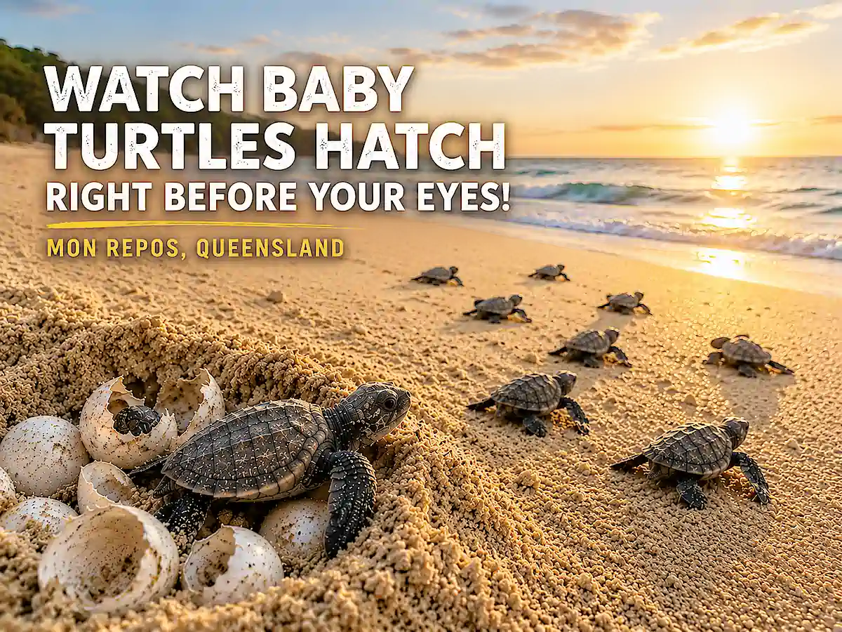 Watch Baby Turtles Hatch at Mon Repos Queensland - tip from Sydney to Cairns Route Planner guide