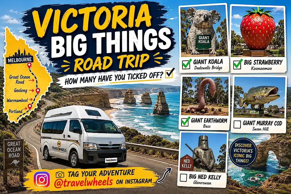 Victoria Big Things Road Trip - how many have you ticked off on your campervan road trip - Travelwheels Campervans