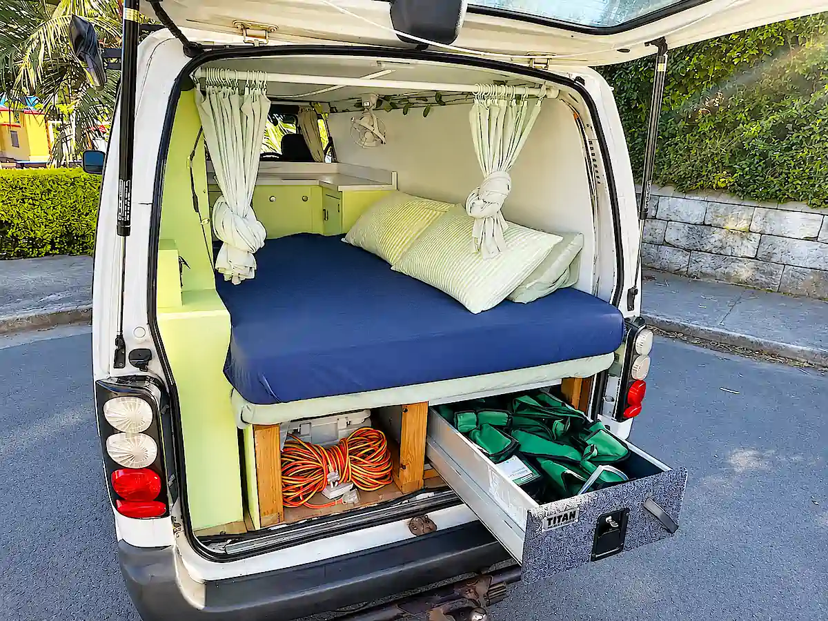 Toyota Campervan for sale in Sydney - storage under the bed
