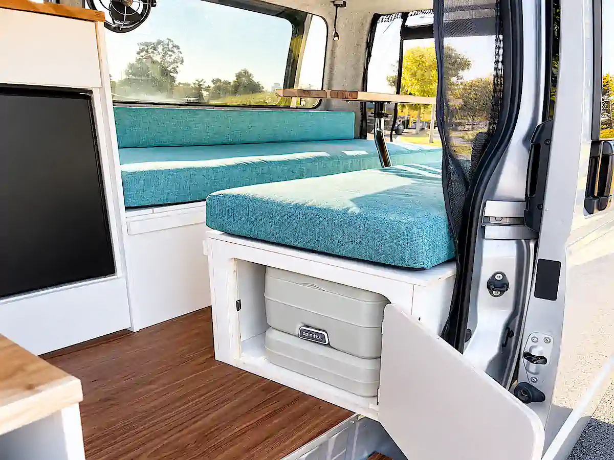 Toyota Pop Top Campervan for sale Travlewheels - pull out portable toilet