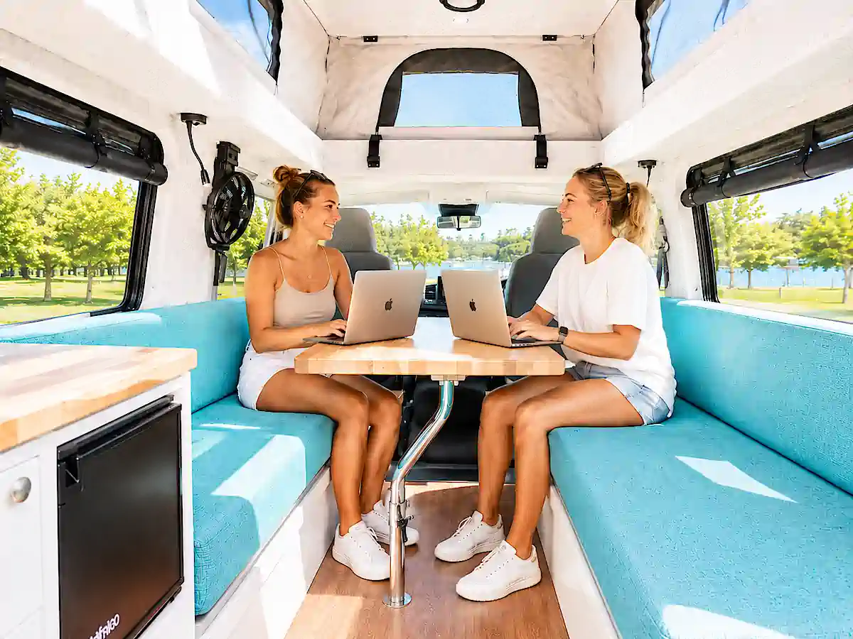 Toyota Pop Top Campervan for sale Travlewheels sydney - great lounge space for Digital Nomads
