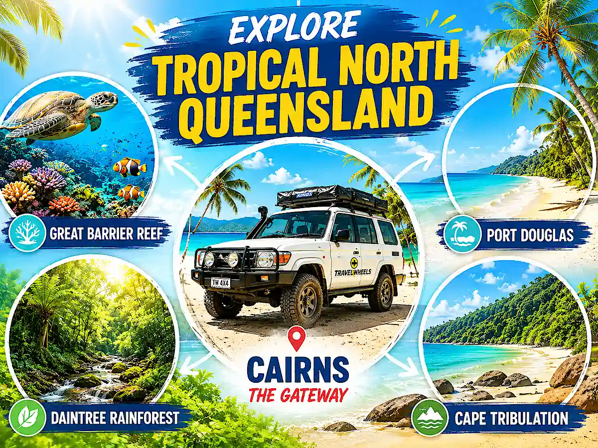 Cairns Road Trip Planner gateway to the Great Barrier Reef, Port Douglas, Daintree Rainforest and Cape Tribulation