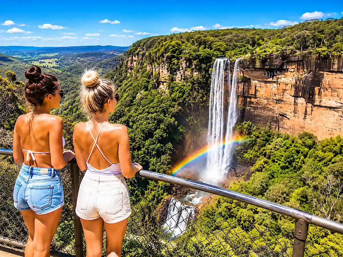 Sydney to Jervis Bay road trip – Fitzroy Falls and rainbow near Kangaroo Valley