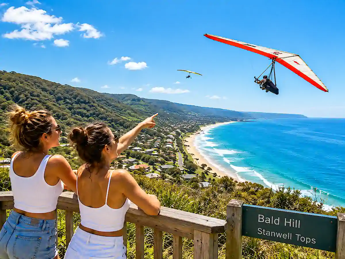Sydney to Jervis Bay road trip – watching hang gliders at Stanwell Tops Bald Hill Lookout
