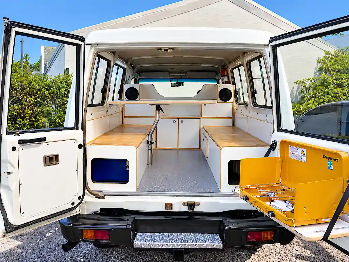 Used Toyota Land crusier for sale - rear kitchen in this series 80 landcruiser