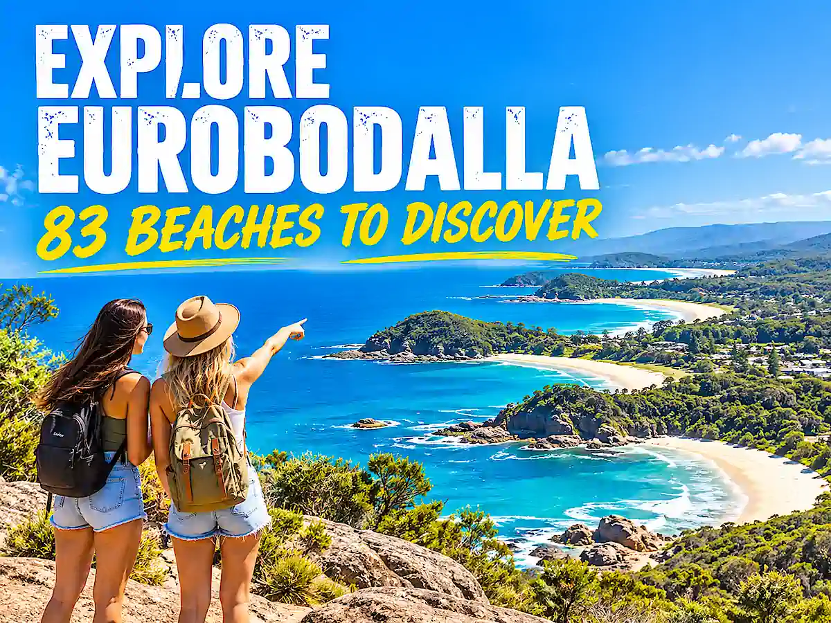 Sydney to Melbourne campervan itinerary travellers exploring the Eurobodalla Coast with 83 beaches between Murramarang and Tilba Tilba 