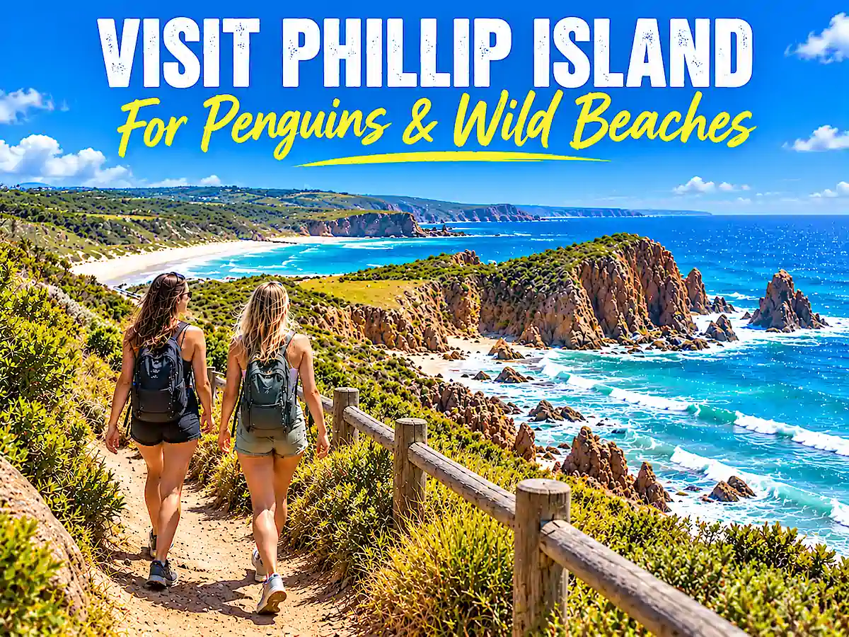 Phillip Island in Victoria, famous for its Fairy Penguins, wild beaches and spectacular coastal hiking scenery 