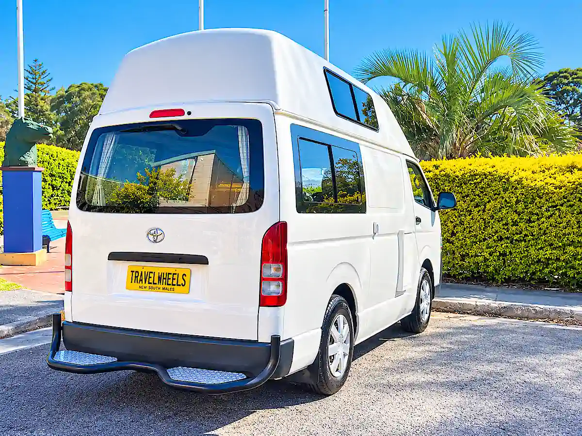Toyota Hiace Campervans for sale at Travelwheels - rear driver side