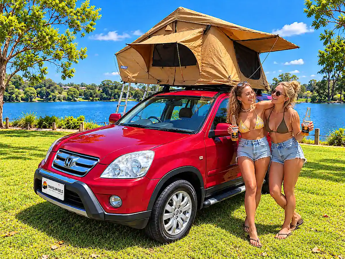 Used Honda for sale - two young women in front of vehicle